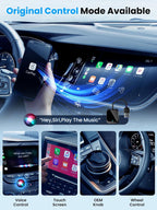 Wireless Carplay and Android Auto Adapter with Fast Stable 5Ghz Wifi Bluetooth, Wireless Carplay Adapter for Apple Applies to Cars after 2016 & Phone with Android11+/ Ios10+ & Usb-A/Type-C (Black)