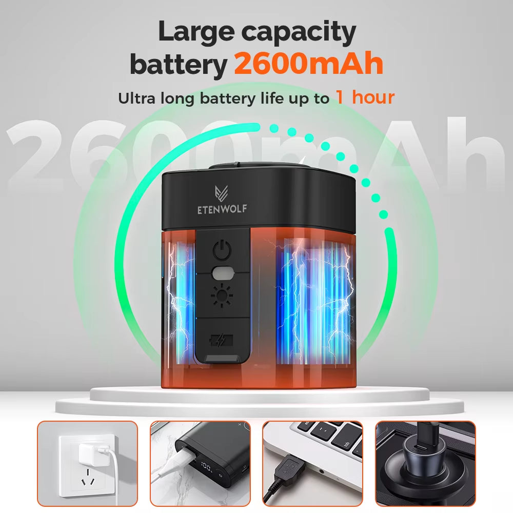 AIR 3 Electric Air Pump 2600Mah Battery & Light Portable Camping Pump for Air Mattress Sleeping Pads Pool Floats