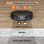 Robot Vacuum Cleaner and Mop Combo with App Wifi and Remote Control Robotic Vacuums, Black